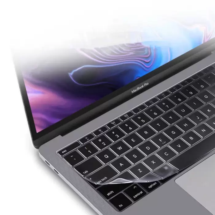 Apple Macbook 13 Pro Touch Bar A1706 Lopard Klavye Koruyucu Şeffaf Silikon Ped