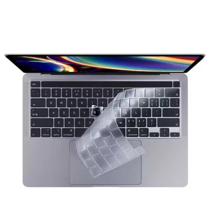 Apple Macbook 13.3 Air 2020 A2337 Lopard Klavye Koruyucu Şeffaf Silikon Ped