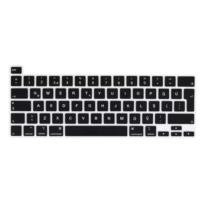 Apple Macbook 16 Touch Bar A2141 Silikon Ped Trasparan Uyumlu Şeffaf Klavye Koruyucu Türkçe Q