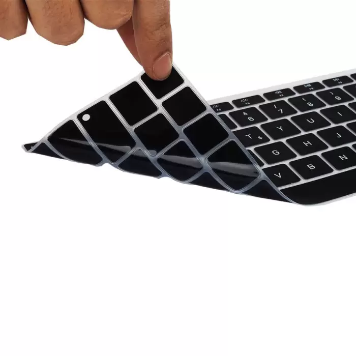 Apple Macbook 16 Touch Bar A2141 Silikon Ped Trasparan Uyumlu Şeffaf Klavye Koruyucu Türkçe Q