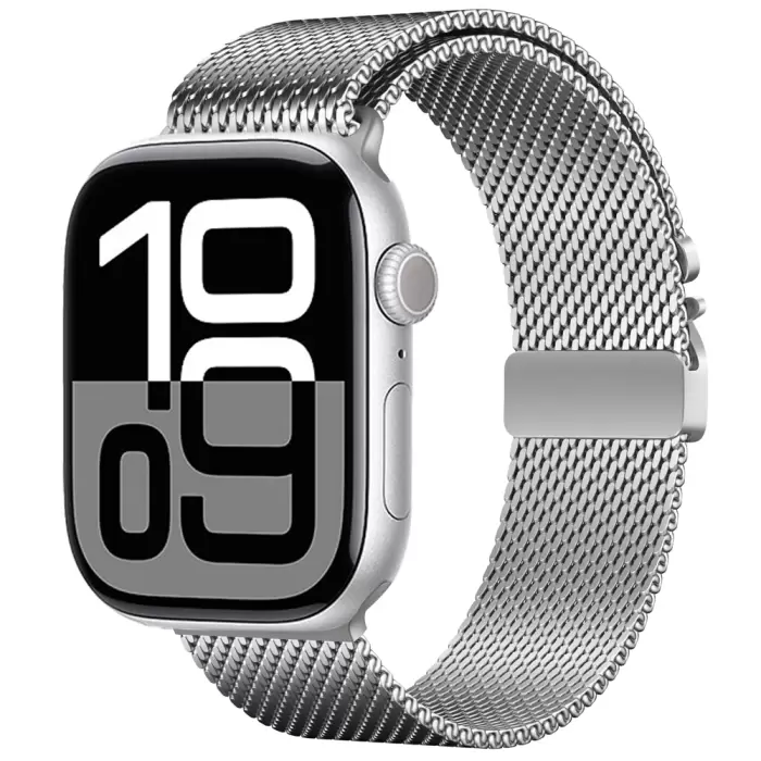 Apple Watch 10 42mm Metal İnce Spor Premium Hasır Kordon Krd-121