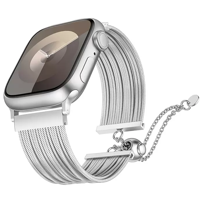 Apple Watch 10 42mm Lopard Krd-137 Metal Hasır Kordon