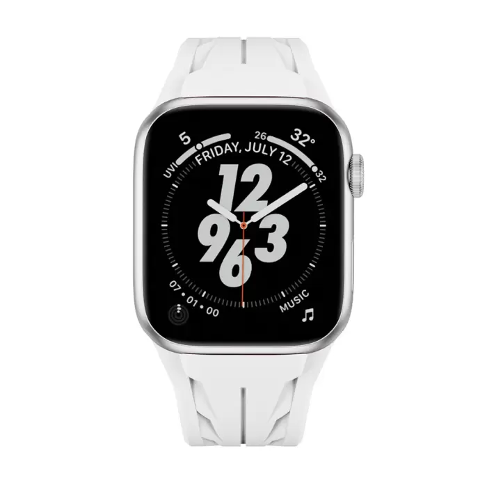 Apple Watch 10 46mm Krd-127 Metal Tokalı Silikon Kordon