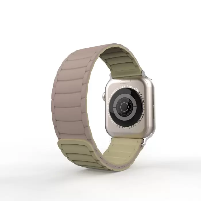 Apple Watch 10. Seri 46mm Silikon Tırtıklı Kordon Strap Kayış Krd-122 Siyah-Yeşil-Kahve-Turuncu