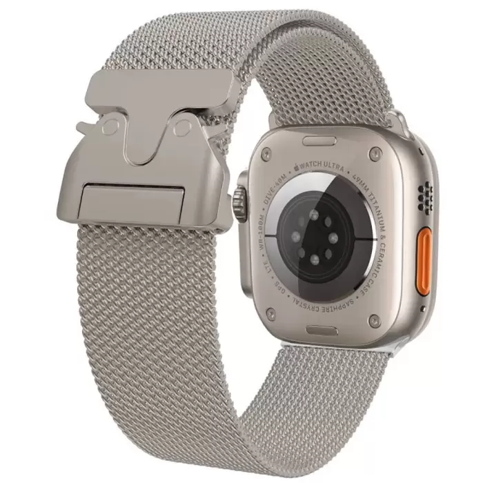 Apple Watch 10 46mm  Krd-25 Metal Hasır Kordon