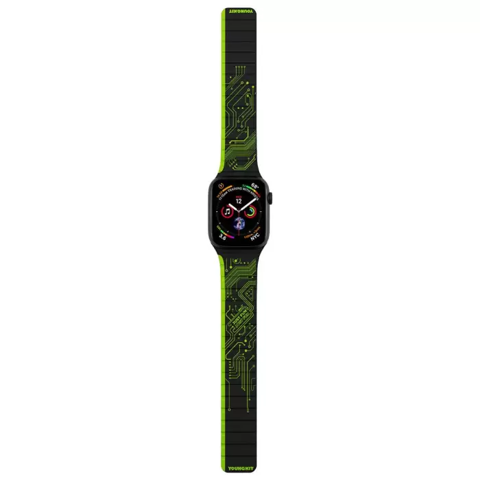 Apple Watch 38mm Kordon Youngkit Technological Magnetik Tak Çıkar Silikon Strap Kayış