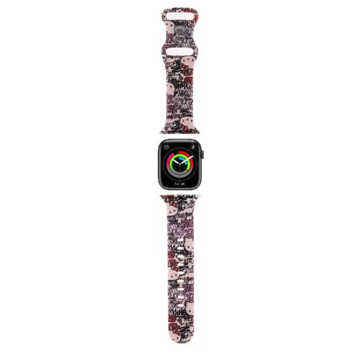Apple Watch 40mm Hello Kitty Orjinal Lisanslı Etiket Graffiti Silikon Kordon