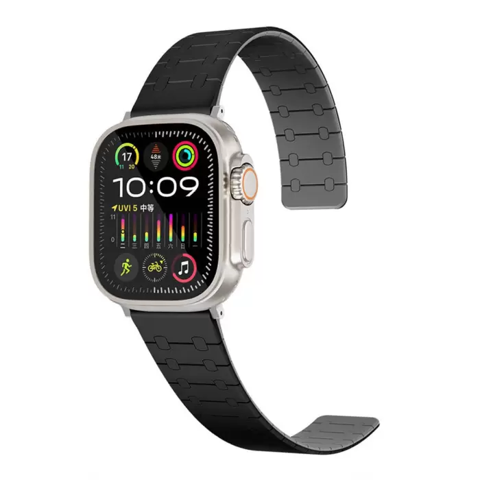 Apple Watch 40mm  KRD-111 Çizgili Desenli Silikon Kordon