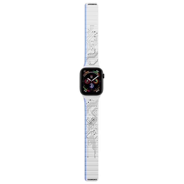 Apple Watch 42mm Kordon Youngkit Technological Magnetik Tak Çıkar Silikon Strap Kayış