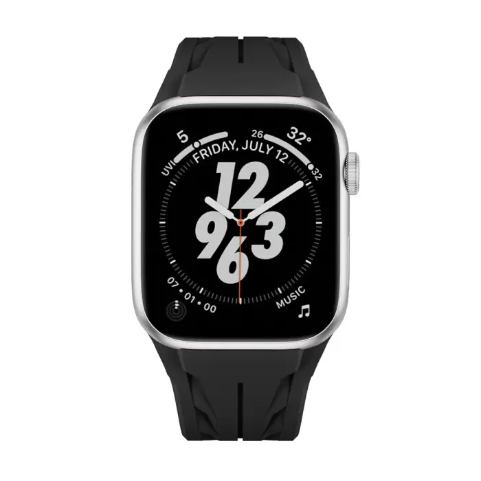 Apple Watch 42mm Krd-127 Metal Tokalı Silikon Kordon