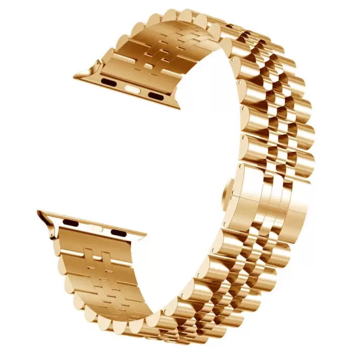 Apple Watch 42mm Parlak Çift Renk Metal Kordon Krd-36 Saat Kayışı