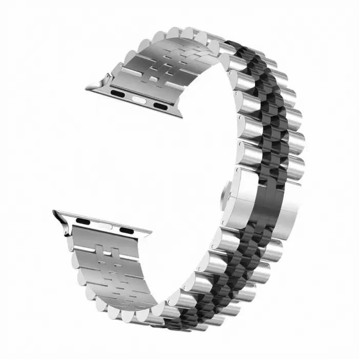 Apple Watch 42mm Parlak Çift Renk Metal Kordon Krd-36 Saat Kayışı