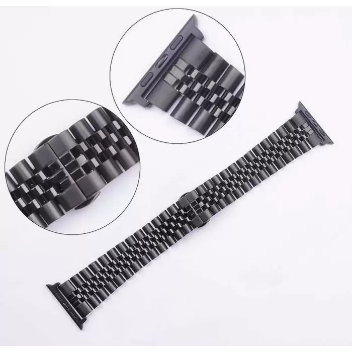 Apple Watch 42mm Parlak Çift Renk Metal Kordon Krd-36 Saat Kayışı