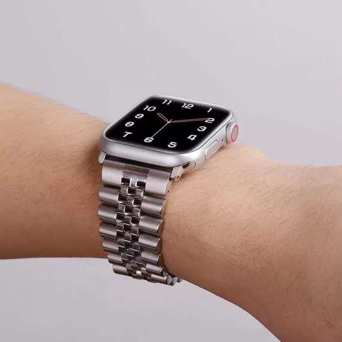 Apple Watch 42mm Parlak Çift Renk Metal Kordon Krd-36 Saat Kayışı