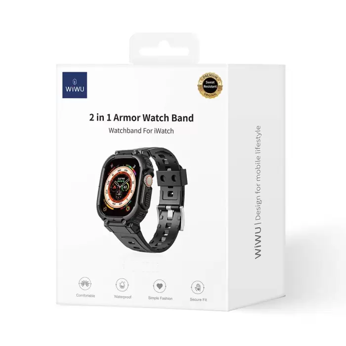 Apple Watch 42mm Wiwu Wi-wb014 Armor Series 2in1 Sert Pc Kasa Koruyuculu Silikon Kordon