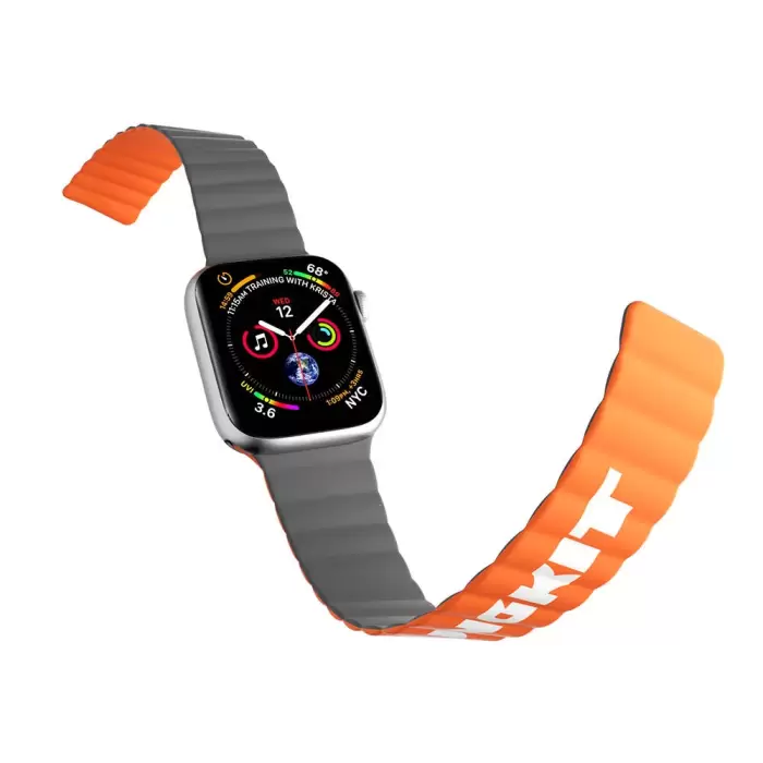 Apple Watch 46mm 10 Serisi Kordon Youngkit Classical Magnetik Tak Çıkar Silikon Strap Kayış