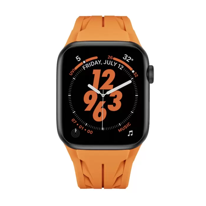 Apple Watch 44mm Krd-127 Metal Tokalı Silikon Kordon