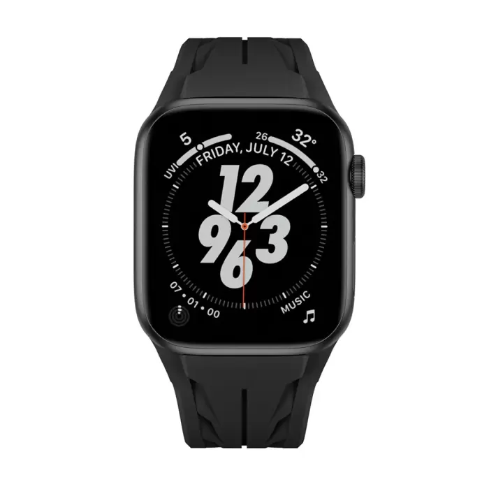 Apple Watch 44mm Krd-127 Metal Tokalı Silikon Kordon