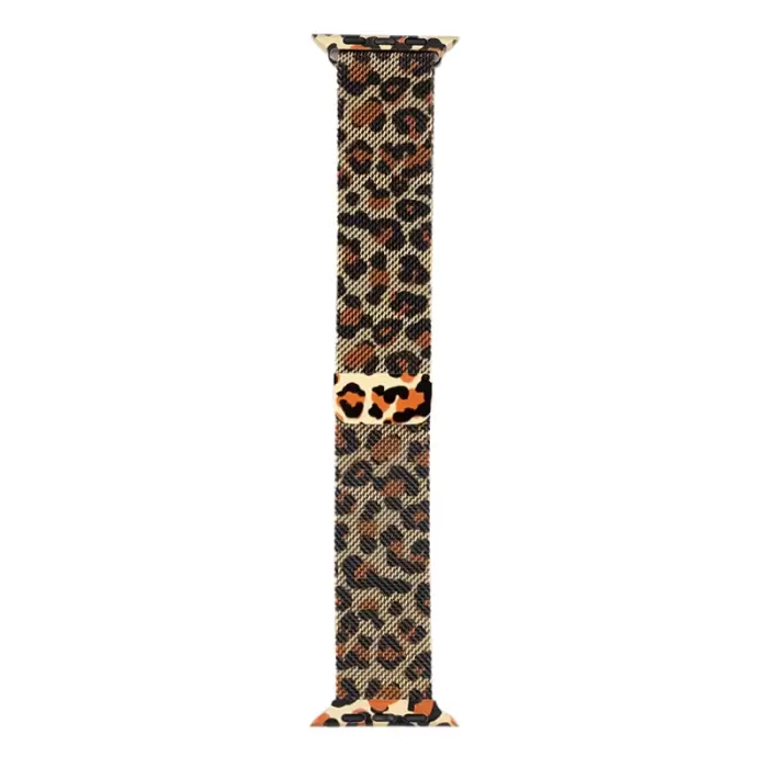 Apple Watch 44mm Lopard Krd-01 Leopar Desenli Metal Kordon