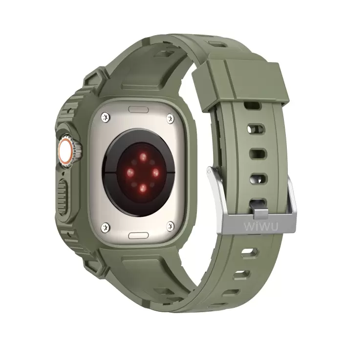 Apple Watch 46mm 10 Serisi Wiwu Wi-wb014 Armor Series 2in1 Sert Pc Kasa Koruyuculu Silikon Kordon