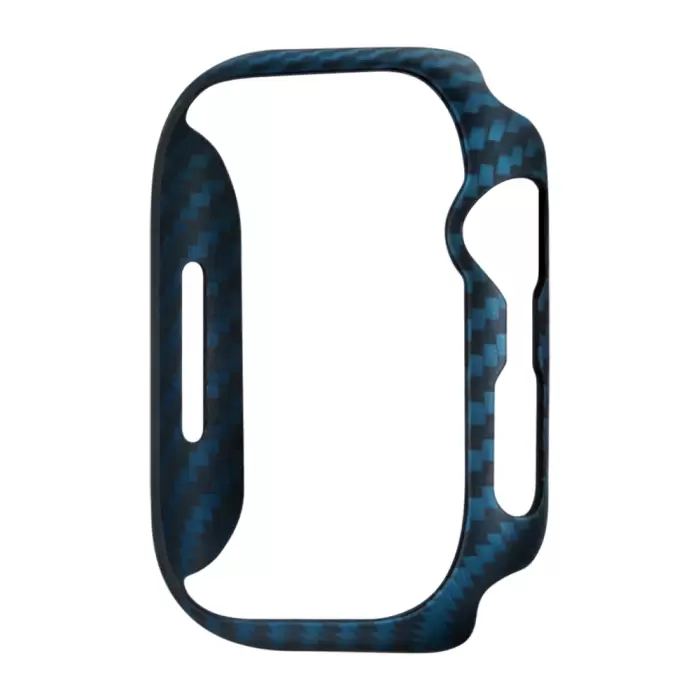 Apple Watch 7 45mm 600d Aramid Fiber Classic Series Black-blue Twill Kasa Koruyucu Pitaka Air Case