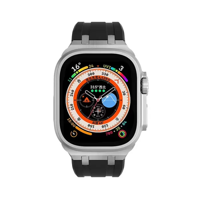 Apple Watch 7 45mm Lopard KRD-89 Silikon Kordon