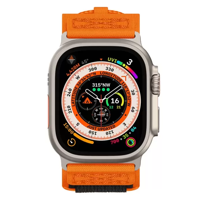 Apple Watch 7 45mm Lopard KRD-99 Hasır Kordon