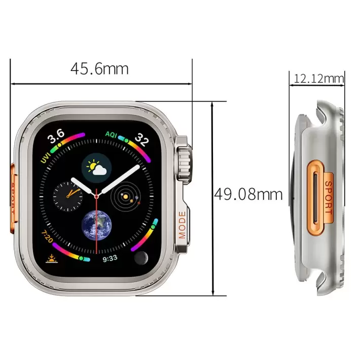 Apple Watch 7 45mm to Apple Watch Ultra 49mm Kasa Dönüştürücü  Watch Gard 33