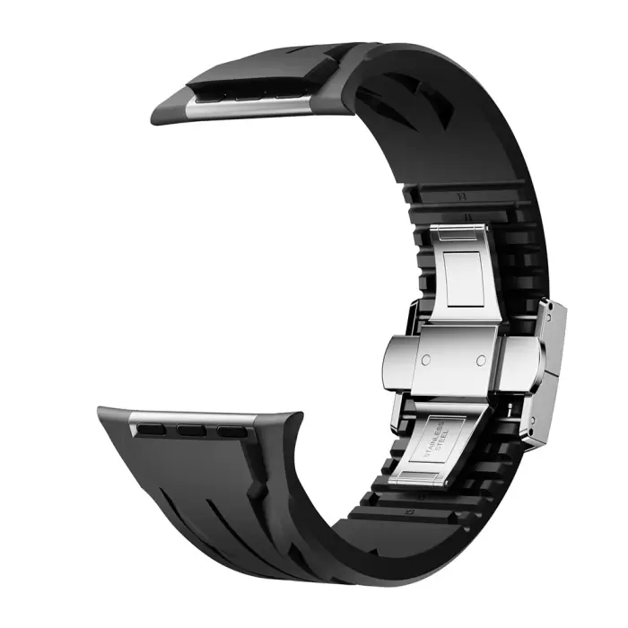 Apple Watch Ultra 49mm Krd-127 Metal Tokalı Silikon Kordon