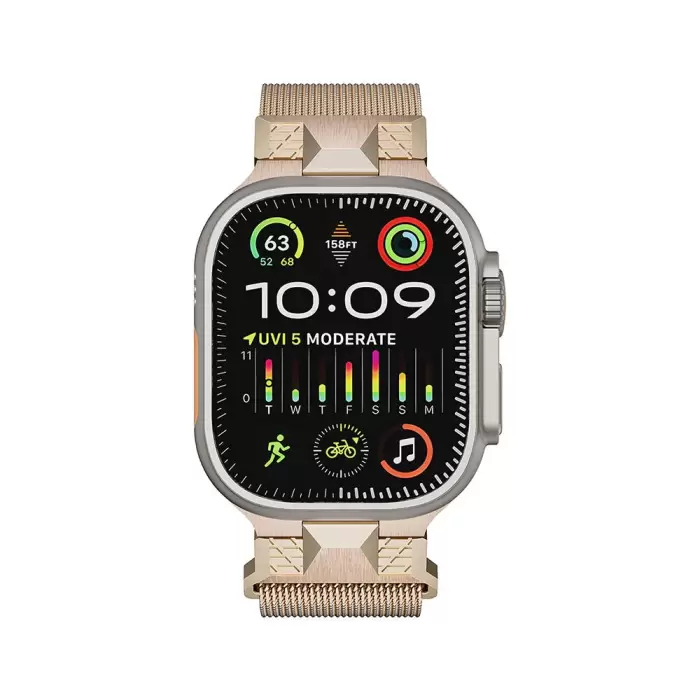 Apple Watch Ultra 49mm  KRD-107 Metal Hasır Kordon