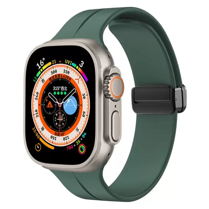 Apple Watch Ultra 49mm Lopard KRD-84 Magnetic Tokalı A+ Kalite Sport Silikon Kordon