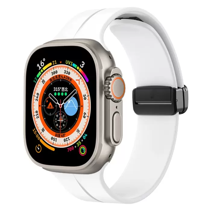 Apple Watch Ultra 49mm Lopard KRD-84 Magnetic Tokalı A+ Kalite Sport Silikon Kordon