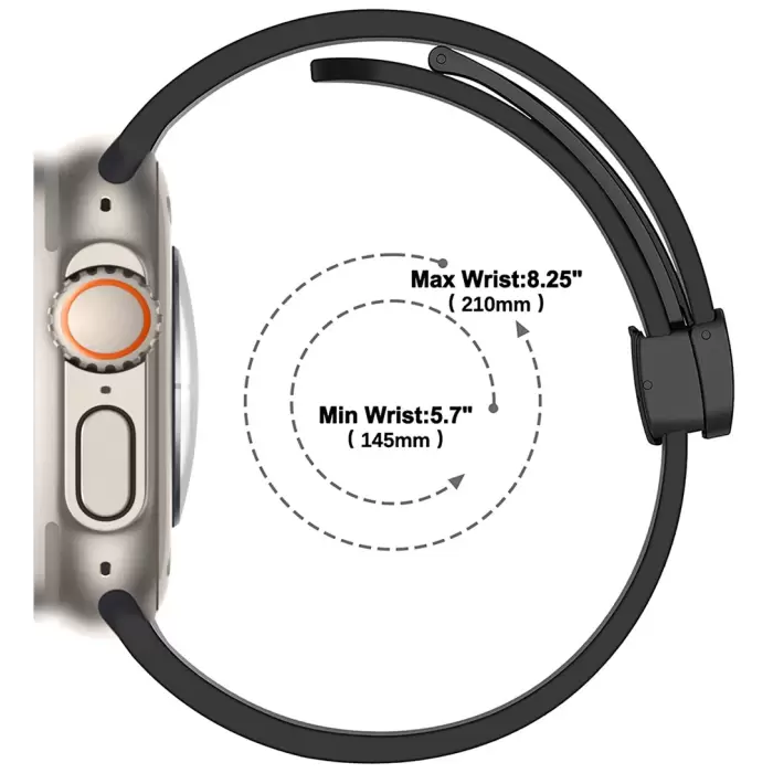 Apple Watch Ultra 49mm Lopard KRD-84 Magnetic Tokalı A+ Kalite Sport Silikon Kordon