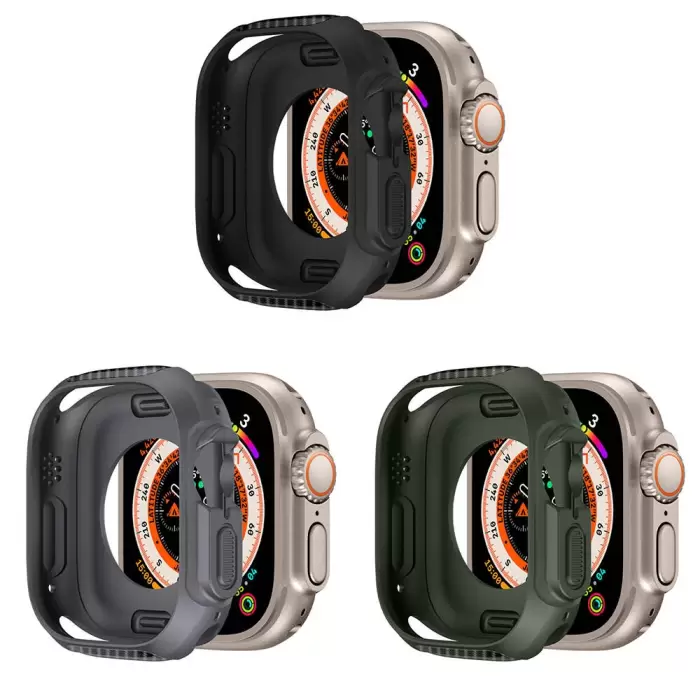 Apple Watch Ultra 49mm Silikon TPU Kasa Koruyucu Lopard Watch Gard 31