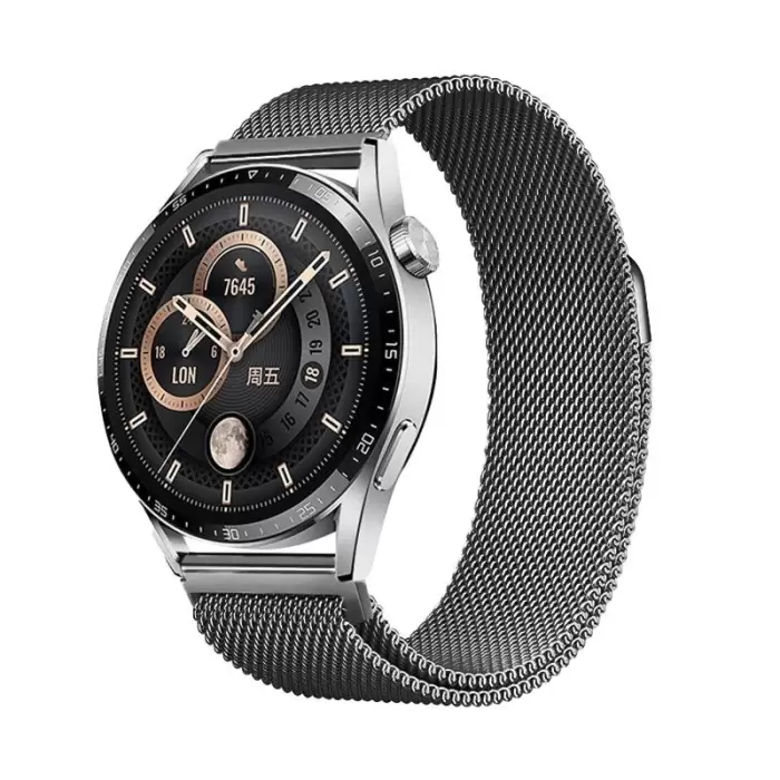 Gear S2 Lopard Band-12 20mm Metal Hasır Kordon