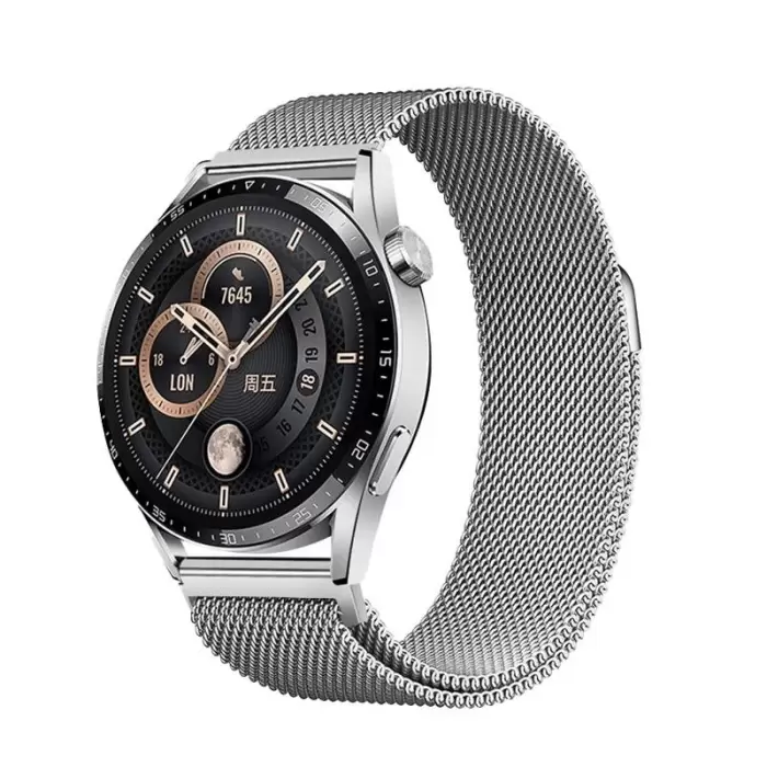 Gear S2 Lopard Band-12 20mm Metal Hasır Kordon