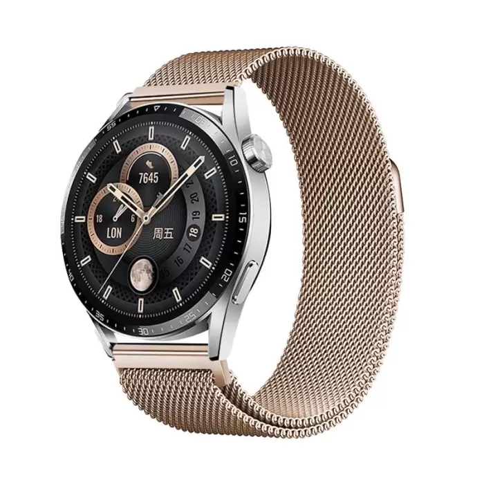 Gear S2 Lopard Band-12 20mm Metal Hasır Kordon