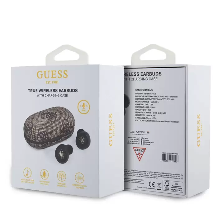 Guess Lisanslı Klasik Metal Yazı Logolu Tws Kulak İçi Bluetooth Kulaklık