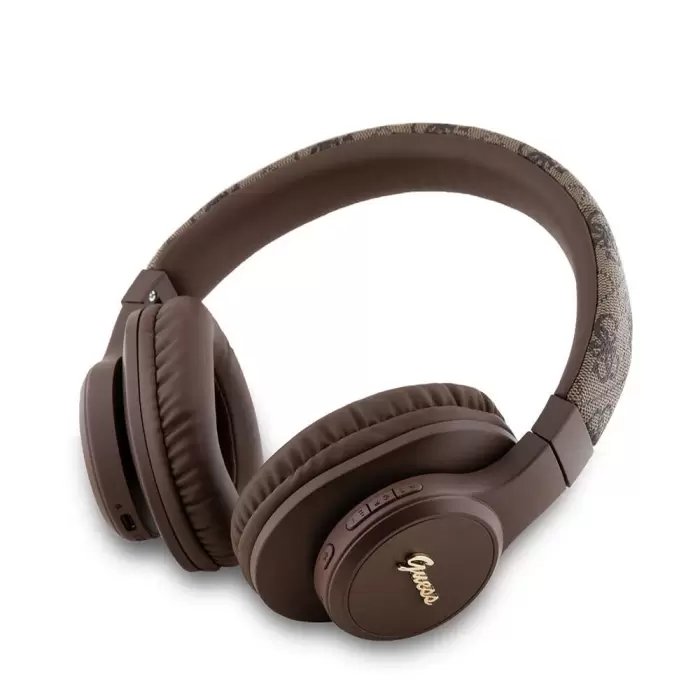 Guess Orjinal Lisanslı Pu 4g Desenli Metal Yazı Logolu Tone On Tone Kulak Üstü Bluetooth Kulaklık