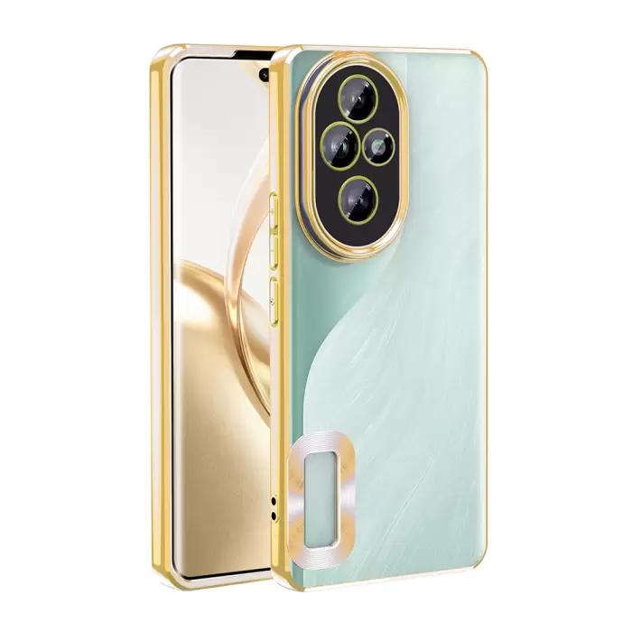 Honor 200 Kamera Lens Korumalı Şeffaf Renkli Logo Gösteren Omega Kapak