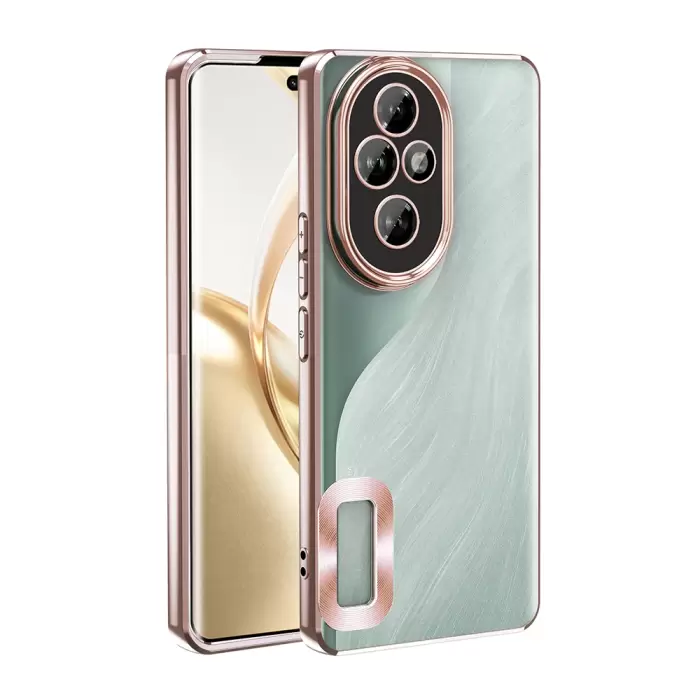 Honor 200 Kamera Lens Korumalı Şeffaf Renkli Logo Gösteren Omega Kapak