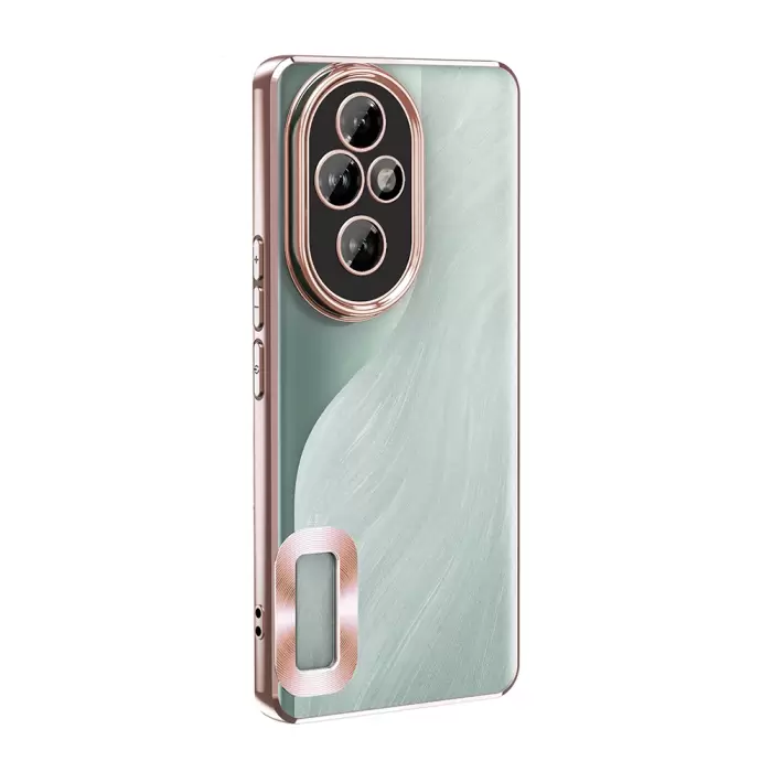 Honor 200 Kamera Lens Korumalı Şeffaf Renkli Logo Gösteren Omega Kapak