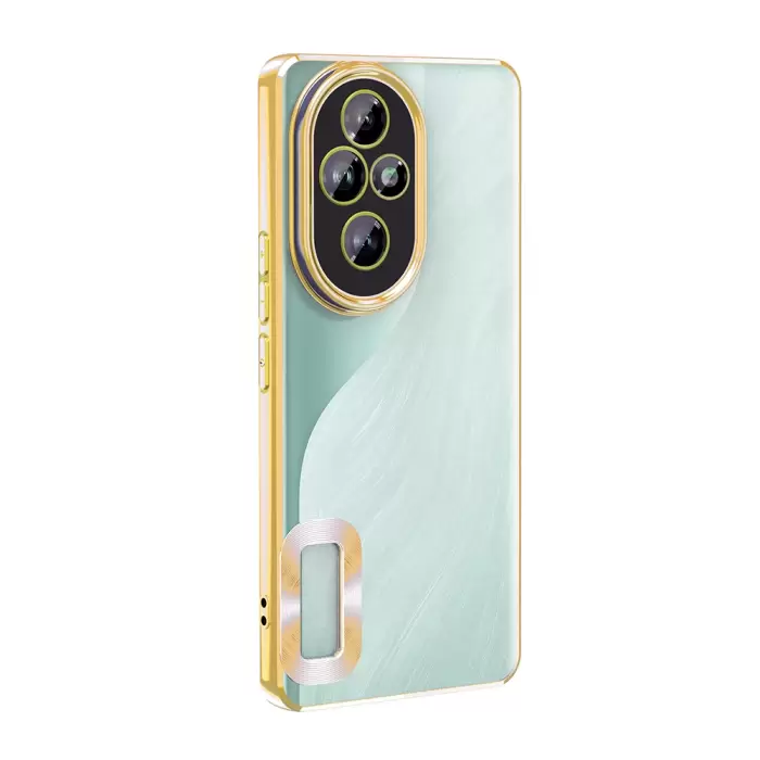 Honor 200 Kamera Lens Korumalı Şeffaf Renkli Logo Gösteren Omega Kapak
