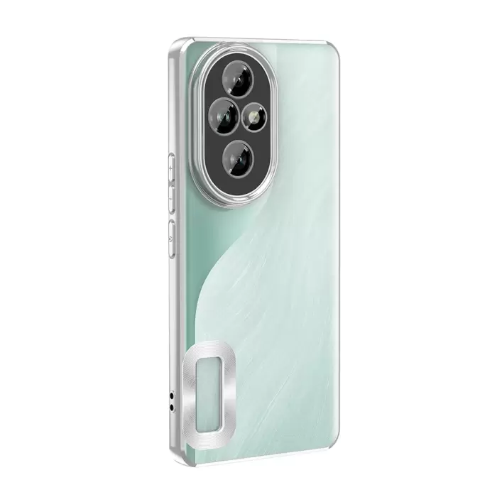 Honor 200 Kamera Lens Korumalı Şeffaf Renkli Logo Gösteren Omega Kapak