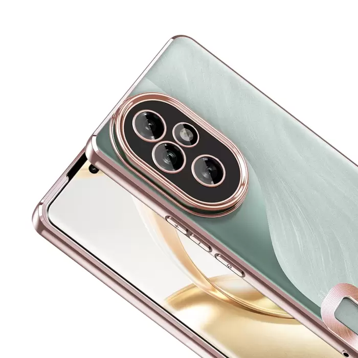 Honor 200 Kamera Lens Korumalı Şeffaf Renkli Logo Gösteren Omega Kapak