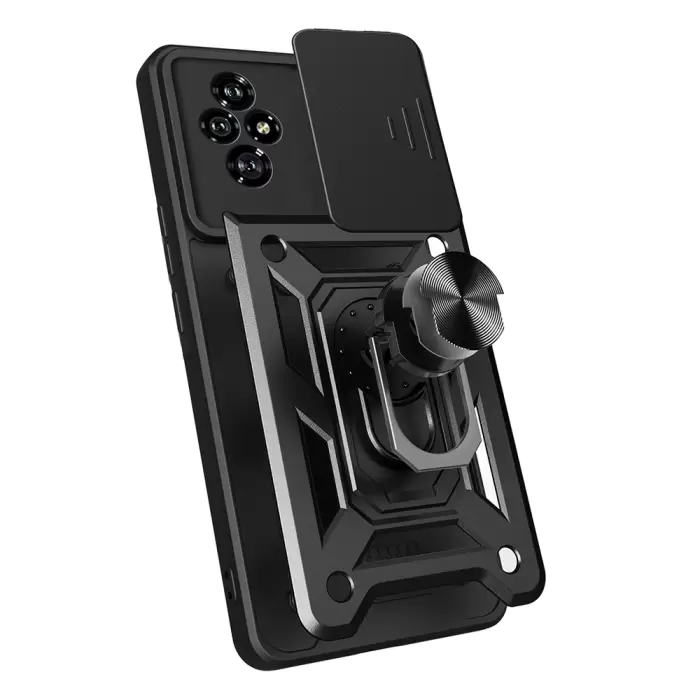Honor 200 Kılıf Magnetik Standlı Kamera Korumalı Lopard Sürgülü Kamera Korumalı Yüzüklü Tasarım Armor Vega