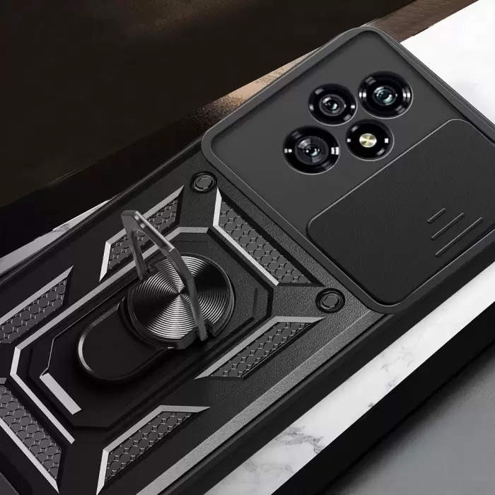Honor 200 Kılıf Magnetik Standlı Kamera Korumalı Lopard Sürgülü Kamera Korumalı Yüzüklü Tasarım Armor Vega
