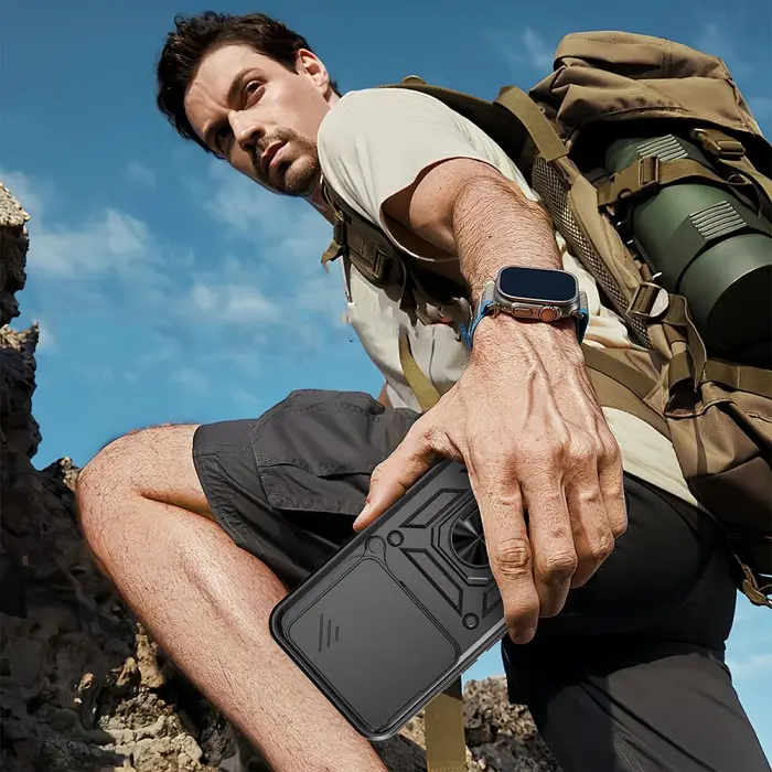 Honor 400 Kılıf Magnetik Standlı Kamera Korumalı Lopard Sürgülü Kamera Korumalı Yüzüklü Tasarım Armor Vega