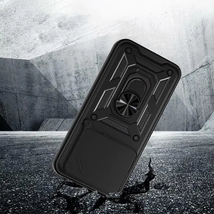 Honor 400 Kılıf Magnetik Standlı Kamera Korumalı Lopard Sürgülü Kamera Korumalı Yüzüklü Tasarım Armor Vega