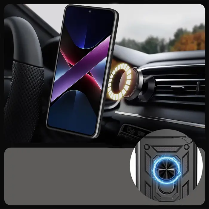 Honor 400 Kılıf Magnetik Standlı Kamera Korumalı Lopard Sürgülü Kamera Korumalı Yüzüklü Tasarım Armor Vega